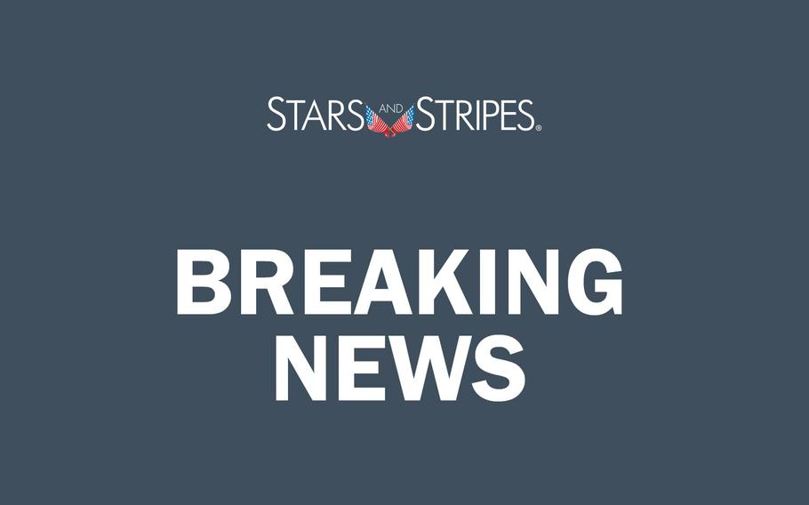 The Stars and Stripes logo appear on a blue background above the words “BREAKING NEWS” in white all caps. 